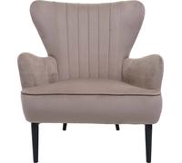 Fauteuil lounge HWC-K37, fauteuil cocktail fauteuil rembourré, velours (280g/m²) ~ taupe