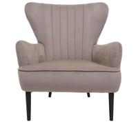 Fauteuil Lounge HWC-K37 - Fauteuil Cocktail Fauteuil rembourré - velours - taupe
