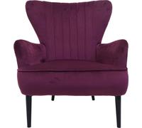 Fauteuil lounge HWC-K37, fauteuil cocktail fauteuil tapissé fauteuil, velours (280g/m²) ~ bordeaux
