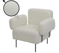 Fauteuil Lounge HWC-L83 Tissu Textile Métal blanc