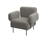 Fauteuil lounge MENDLER HWC-L83, fauteuil cocktail fauteuil rembourré, tissu bouclé/textile métal gris Gris