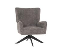 Fauteuil Lounge HWC-N65 Chenille Métal gris foncé