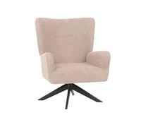 Fauteuil lounge HWC-N65, fauteuil cocktail fauteuil rembourré fauteuil relax, pivotant, tissu/textile chenille métal taupe