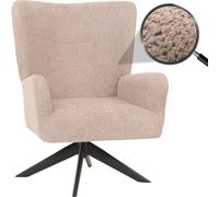Fauteuil Lounge Hwc-N65, Fauteuil Cocktail Fauteuil Rembourré Fauteuil Relax, Pivotant, Tissu/Textile Chenille Métal Taupe Multicolore