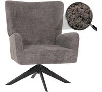 Fauteuil Lounge Hwc-N65, Fauteuil Cocktail Fauteuil Rembourré Fauteuil Relax, Pivotant, Tissu/Textile Chenille Métal Gris Foncé Multicolore