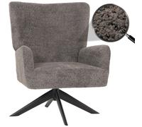 Fauteuil Lounge Hwc-N65, Fauteuil Cocktail Fauteuil Rembourré Fauteuil Relax, Pivotant, Tissu/Textile Chenille Métal Gris Foncé Multicolore