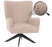 Fauteuil Lounge HWC-N65, Fauteuil Cocktail Fauteuil rembourré Fauteuil Relax, pivotant, Tissu/Textile Chenille métal - Taupe
