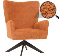 Fauteuil lounge HWC-N65 Chenille Métal terre cuite