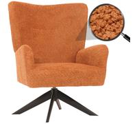 Fauteuil Lounge Hwc-N65, Fauteuil Cocktail Fauteuil Rembourré Fauteuil Relax, Pivotant, Tissu/Textile Chenille Métal Terracotta Multicolore