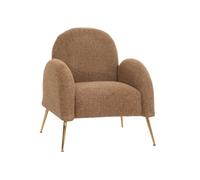 Mendler Fauteuil lounge HWC-N69 Rétro Nosagfederung Tissu chenille certifié MVG Coffee Multicolore