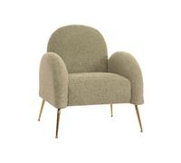 Fauteuil lounge HWC-N69, fauteuil cocktail, rétro Nosagfederung tissu/textile chenille certifié MVG vert clair
