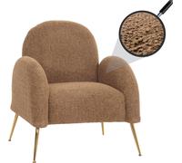 Fauteuil Lounge HWC-N69, Fauteuil Cocktail, Retro Nosagfederung Tissu/Textile Chenille - Coffee