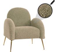 Fauteuil Lounge HWC-N69, Fauteuil Cocktail, Retro Nosagfederung Tissu/Textile Chenille - Vert Clair