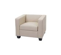 Fauteuil Club / Lounge Lille, 86x75x70cm Simili-Cuir, Crème Multicolore