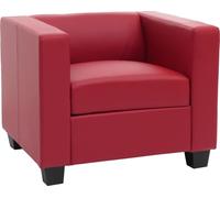 Fauteuil lounge Lille ~ cuir, rouge