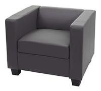 Fauteuil Lounge Chair Lille Similicuir, Gris Foncé Multicolore