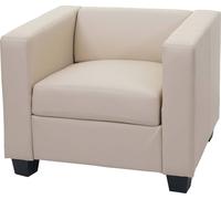 Fauteuil Club / Lounge Lille, 86x75x70cm Simili-Cuir, Crème Multicolore