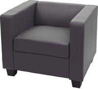 Fauteuil Lounge Chair Lille Similicuir, Gris Foncé Multicolore