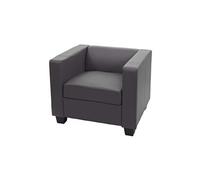 Fauteuil Lounge Chair Lille Similicuir, Gris Foncé Multicolore