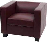 Fauteuil Chaise Lounge Lille Similicuir, Rouge-Brun Multicolore