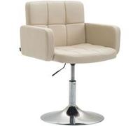 Fauteuil lounge Los Angeles similicuir avec piètement tulipe en métal chromé - Siège Crème