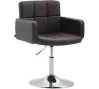 Fauteuil lounge Los Angeles similicuir avec piètement tulipe en métal chromé - Siège Marron