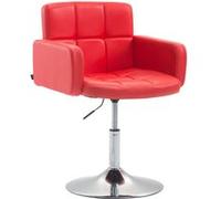 Fauteuil lounge Los Angeles similicuir avec piètement tulipe en métal chromé - Siège Rouge