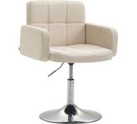 Fauteuil lounge Los Angeles tissu avec piètement tulipe en métal chromé - Siège Crème