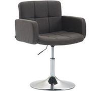 Fauteuil lounge Los Angeles tissu avec piètement tulipe en métal chromé - Siège Gris foncé