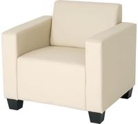 Fauteuil Salon /Club / Lounge Lyon, Simili-Cuir Crème Multicolore