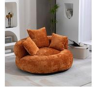 Fauteuil lounge Maisentiel 108x108x52 cm chenille orange