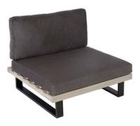 Fauteuil Lounge Hwc-H54, Fauteuil De Jardin, Spun Poly Acacia Bois Mvg-Certifié Aluminium Gris, Rembourrage Gris Foncé Gris