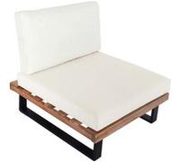 Fauteuil lounge MENDLER HWC-H54 marron clair, rembourrage blanc crème G
