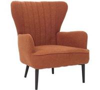 Fauteuil Lounge Hwc-K37, Fauteuil Cocktail/À Oreilles Chaise Rembourrée Rétro Vintage Tissu Bouclé (600g/M²) Öko-Tex Terrakotta Orange