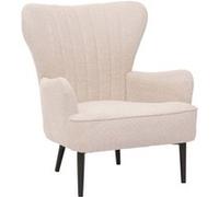 Mendler Fauteuil lounge HWC-K37 - Chenille 500 g/m² Oeko-Tex, rétro crème-beige