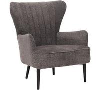 Lounge-Sessel Hwc-K37, Cocktail-/Ohrensessel Polsterstuhl Retro Vintage Stoff Chenille (500g/M²) Öko-Tex Gris Foncé Gris