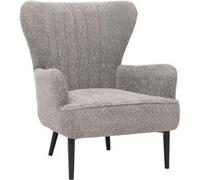 Lounge-Sessel HWC-K37, Cocktail-/Ohrensessel Polsterstuhl Retro Vintage Stoff Chenille (500g/m²) Öko-Tex gris