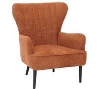 Lounge-Sessel Hwc-K37, Cocktail-/Ohrensessel Polsterstuhl Retro Vintage Stoff Chenille (500g/M²) Öko-Tex Orange Orange