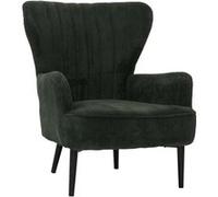 Lounge-Sessel HWC-K37, Cocktail-/Ohrensessel Polsterstuhl Retro Vintage Stoff Velours (290g/m²) Öko-Tex vert foncé