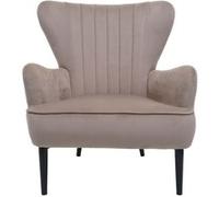 Fauteuil Lounge HWC-K37, Fauteuil Cocktail Fauteuil rembourré, velours taupe