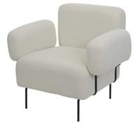 Fauteuil Lounge Hwc-L83, Fauteuil Cocktail Fauteuil Rembourré, Tissu Bouclé/Textile Métal Crème Multicolore