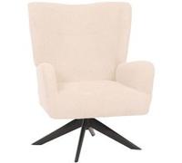 Fauteuil Lounge Hwc-N65, Fauteuil Cocktail Fauteuil Rembourré Fauteuil Relax, Pivotant, Tissu/Textile Chenille Métal Crème-Beige Multicolore