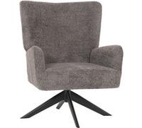 Fauteuil Lounge Hwc-N65, Fauteuil Cocktail Fauteuil Rembourré Fauteuil Relax, Pivotant, Tissu/Textile Chenille Métal Gris Foncé Multicolore