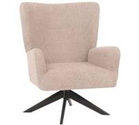 Fauteuil Lounge Hwc-N65, Fauteuil Cocktail Fauteuil Rembourré Fauteuil Relax, Pivotant, Tissu/Textile Chenille Métal Taupe Multicolore