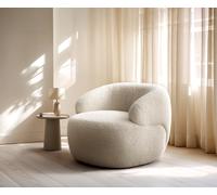 Fauteuil-Lounge Nova 88 x 88 cm, tissu Teddy beige
