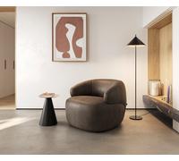 Fauteuil-lounge Nova 88x88 cm microfibre taupe vintage