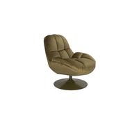 Fauteuil lounge pivotant en tissu vert Beefy