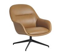 Fauteuil Fibre Muuto Pivotant Cuir Cognac/Anthracite