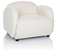hjh LIVING Fauteuil rembourré avec accoudoirs VERDUNA Tissu Teddy, Lounge Confortable, Relax pour Salon/Chambre, Blanc