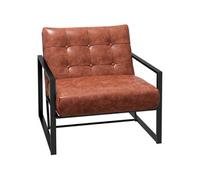 Fauteuil de salon HOMCOM Chesterfield Fauteuil Relax Assise Dossier capitonnés Structure métal revêtement synthétique Rouge rouille